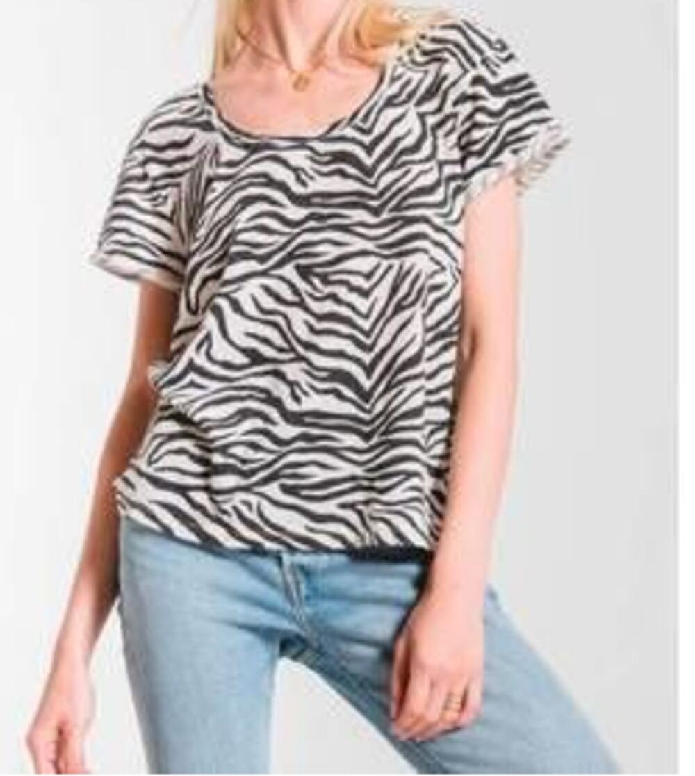 Z Supply Beau Gauze Top Zebra Print - Size Medium